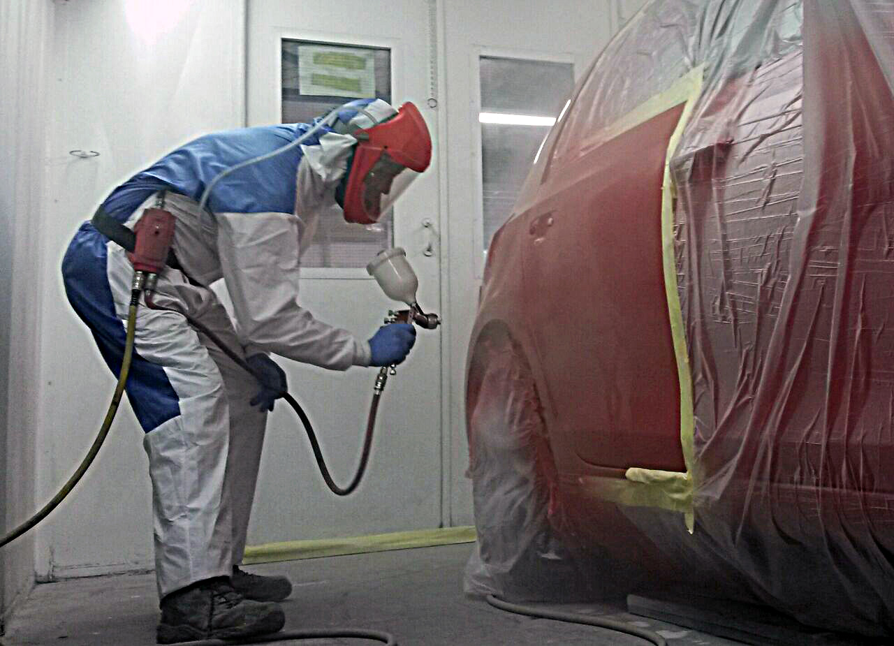 Photo of car respray in action
